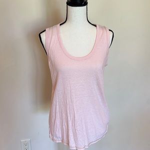 Tank with soft gold stitching